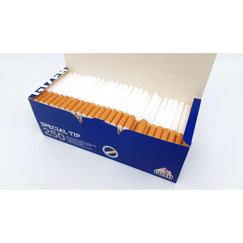 SPAR-SET: 8 Boxen GIZEH Special Tip Extra Filterhülsen + 1 GIZEH Vario Stopfer